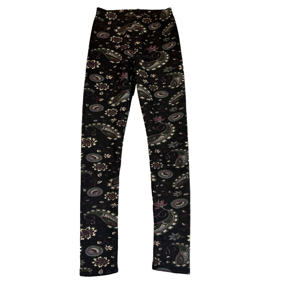 Just Cozy Women's Small Black Fleece Lined Leggings Cabincore Winter Cozy Warm